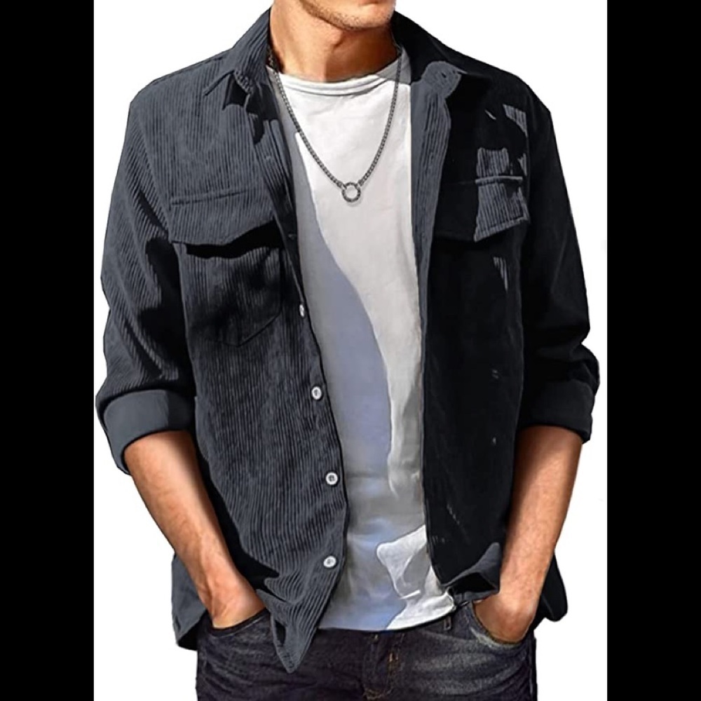New Mens Lightweight Corduroy Jacket Button Closure Multiple Sizes - Picture 1 of 1